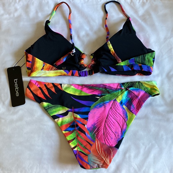 NWT bebe bikini 2 piece, tropical, size L - Picture 2 of 10